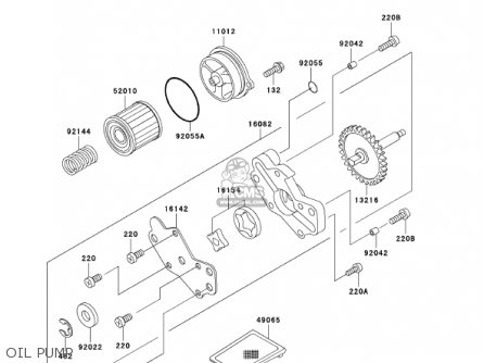 OIL PUMP - KLX300A6 KLX300R 2001 USA CALIFORNIA CANADA