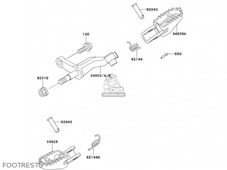 FOOTRESTS - KLX300A6 KLX300R 2001 USA CALIFORNIA CANADA