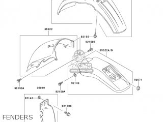 FENDERS - KLX300A6 KLX300R 2001 USA CALIFORNIA CANADA