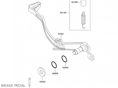 BRAKE PEDAL - KLX300A6 KLX300R 2001 USA CALIFORNIA CANADA