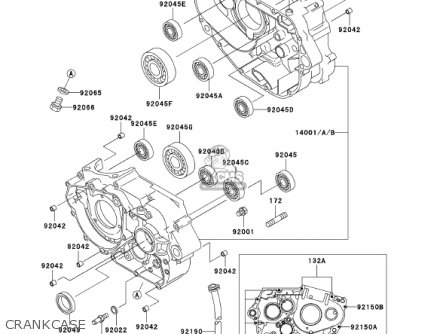 CRANKCASE - KLX300A6 KLX300R 2001 USA CALIFORNIA CANADA