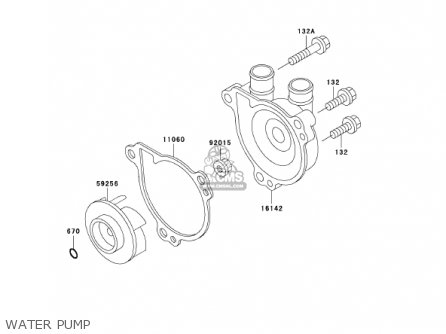 WATER PUMP - KLX300A6 KLX300R 2001 USA CALIFORNIA CANADA