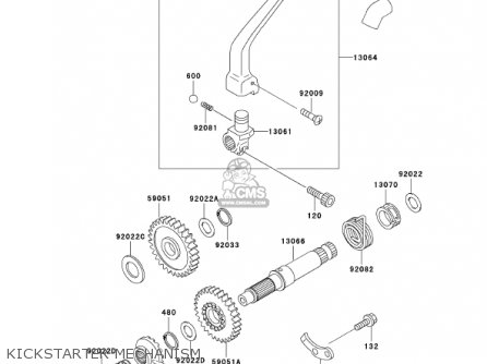 KICKSTARTER MECHANISM - KLX300A6 KLX300R 2001 USA CALIFORNIA CANADA