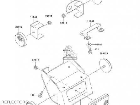 REFLECTORS - KLX300A6 KLX300R 2001 USA CALIFORNIA CANADA
