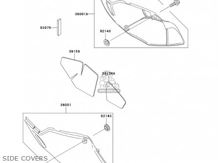 SIDE COVERS - KLX300A6 KLX300R 2001 USA CALIFORNIA CANADA