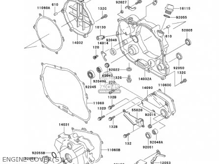 ENGINE COVER(S) - KLX300A6 KLX300R 2001 USA CALIFORNIA CANADA