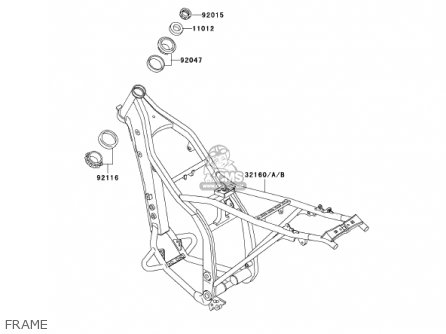 FRAME - KLX300A6 KLX300R 2001 USA CALIFORNIA CANADA
