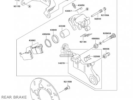 REAR BRAKE - KLX300A6 KLX300R 2001 USA CALIFORNIA CANADA