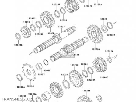 TRANSMISSION - KLX300A6 KLX300R 2001 USA CALIFORNIA CANADA