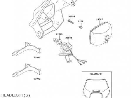 HEADLIGHT(S) - KLX300A6 KLX300R 2001 USA CALIFORNIA CANADA