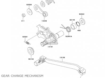 GEAR CHANGE MECHANISM - KLX300A6 KLX300R 2001 USA CALIFORNIA CANADA