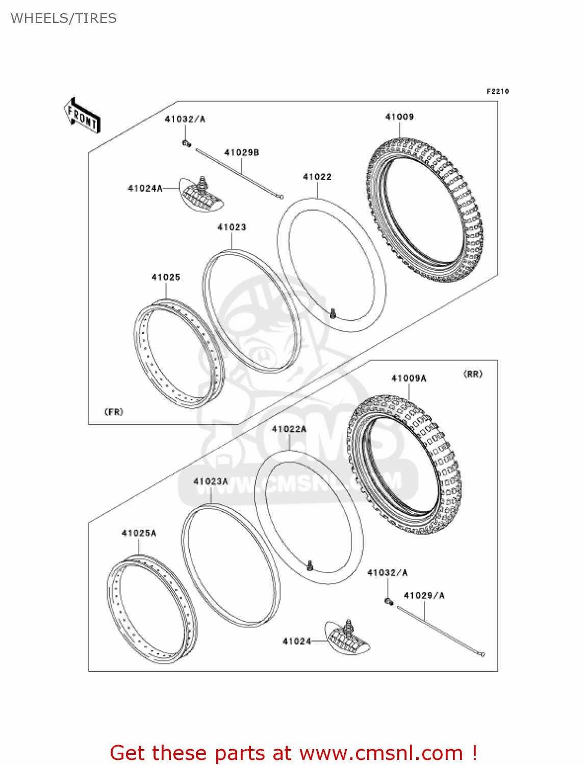 WHEELS/TIRES KLX300A6F KLX300R 2006 USA CALIFORNIA CANADA