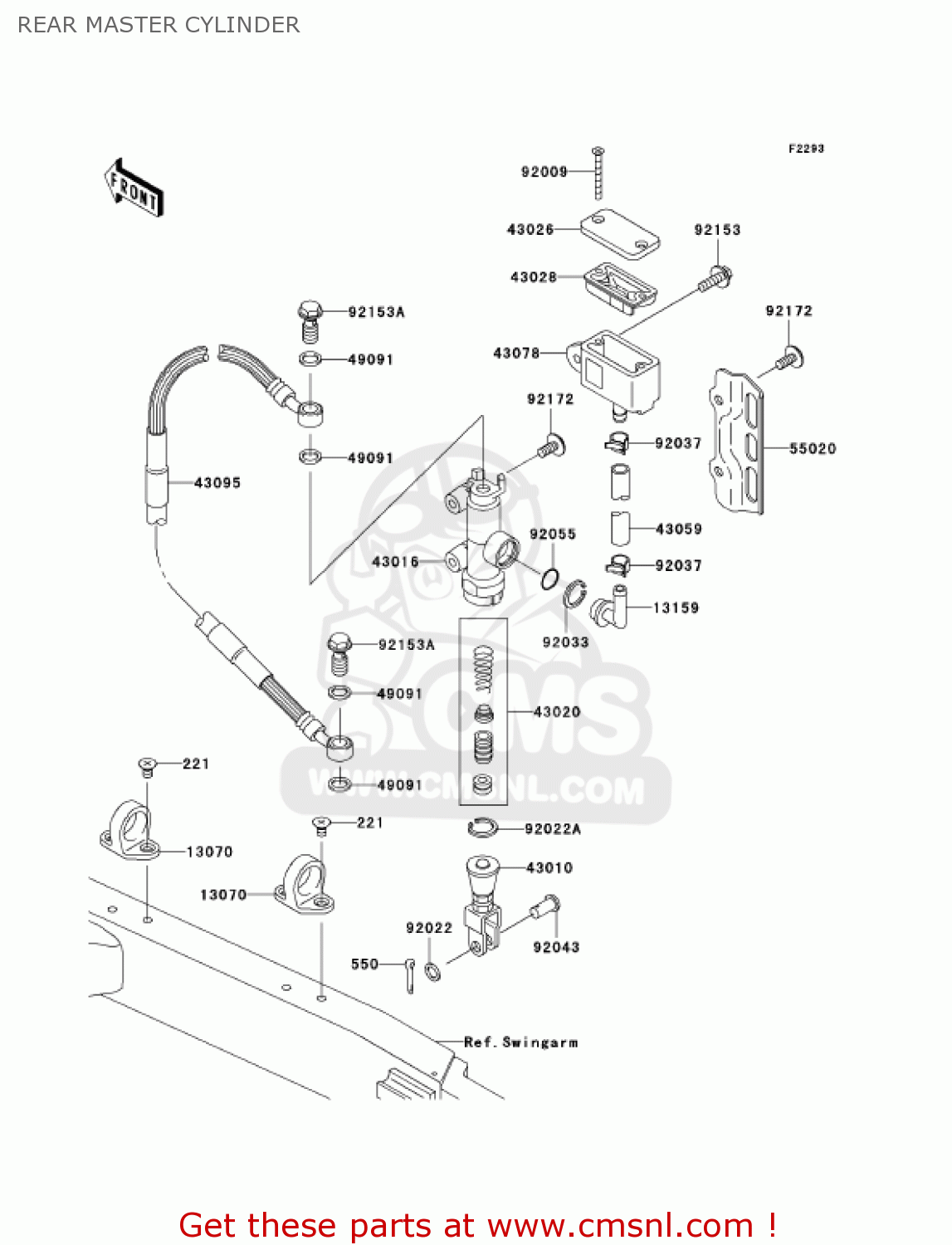 REAR MASTER CYLINDER KLX300A6F KLX300R 2006 USA CALIFORNIA CANADA