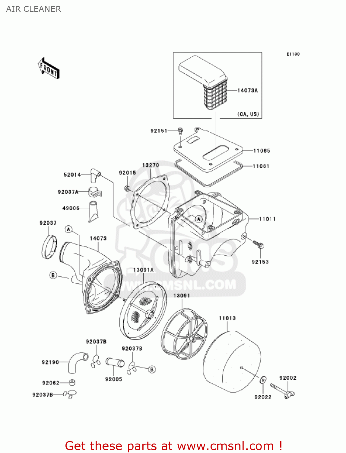 AIR CLEANER KLX300A6F KLX300R 2006 USA CALIFORNIA CANADA