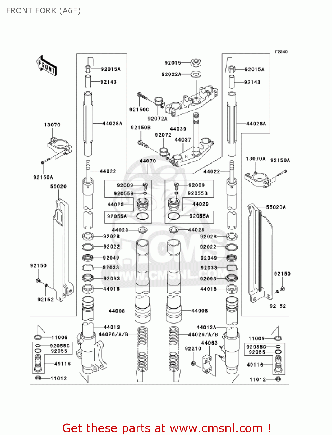 FRONT FORK (A6F) KLX300A6F KLX300R 2006 USA CALIFORNIA CANADA