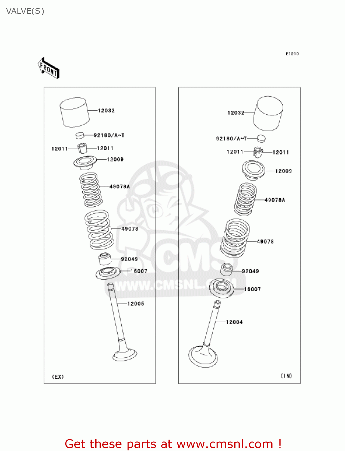 VALVE(S) KLX300A6F KLX300R 2006 USA CALIFORNIA CANADA