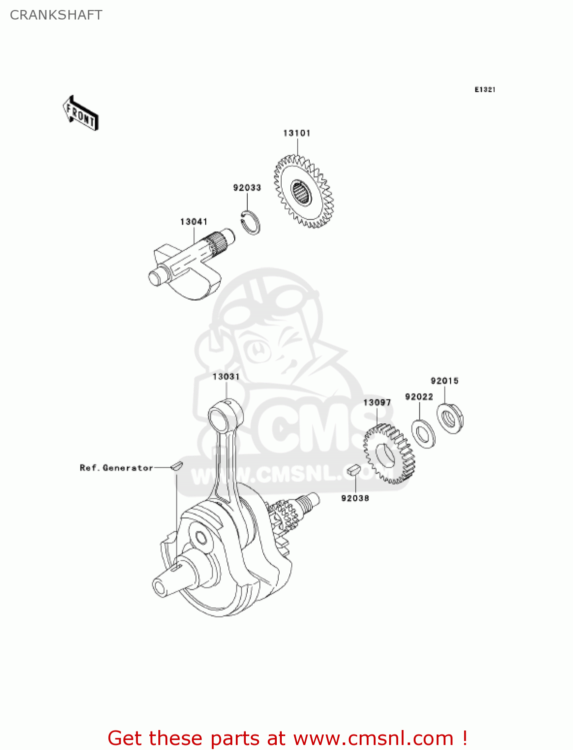CRANKSHAFT KLX300A6F KLX300R 2006 USA CALIFORNIA CANADA