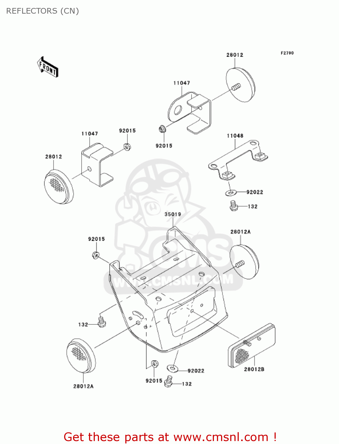 REFLECTORS (CN) KLX300A6F KLX300R 2006 USA CALIFORNIA CANADA