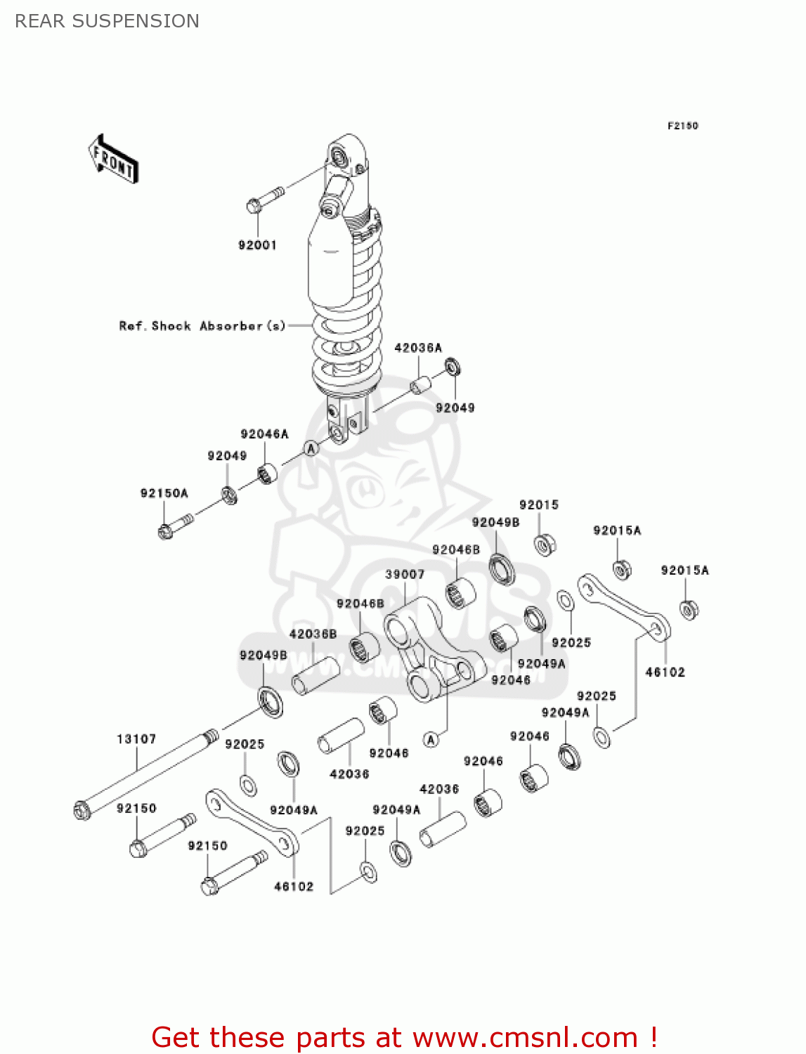 REAR SUSPENSION KLX300A6F KLX300R 2006 USA CALIFORNIA CANADA