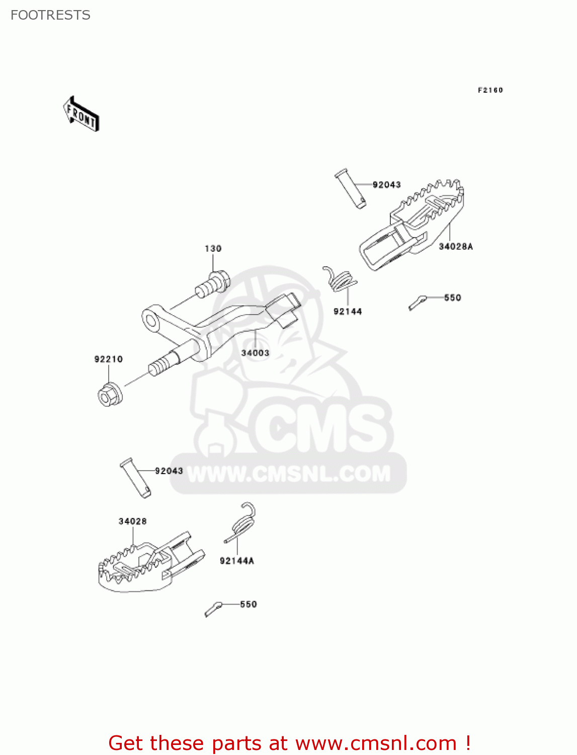 FOOTRESTS KLX300A6F KLX300R 2006 USA CALIFORNIA CANADA