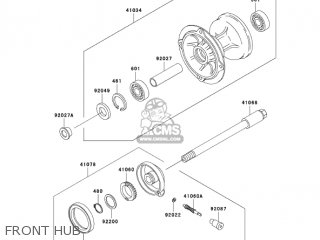 FRONT HUB - KLX300A6F KLX300R 2006 USA CALIFORNIA CANADA