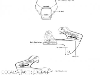DECALS (A6F)(GREEN) - KLX300A6F KLX300R 2006 USA CALIFORNIA CANADA