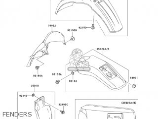 FENDERS - KLX300A6F KLX300R 2006 USA CALIFORNIA CANADA
