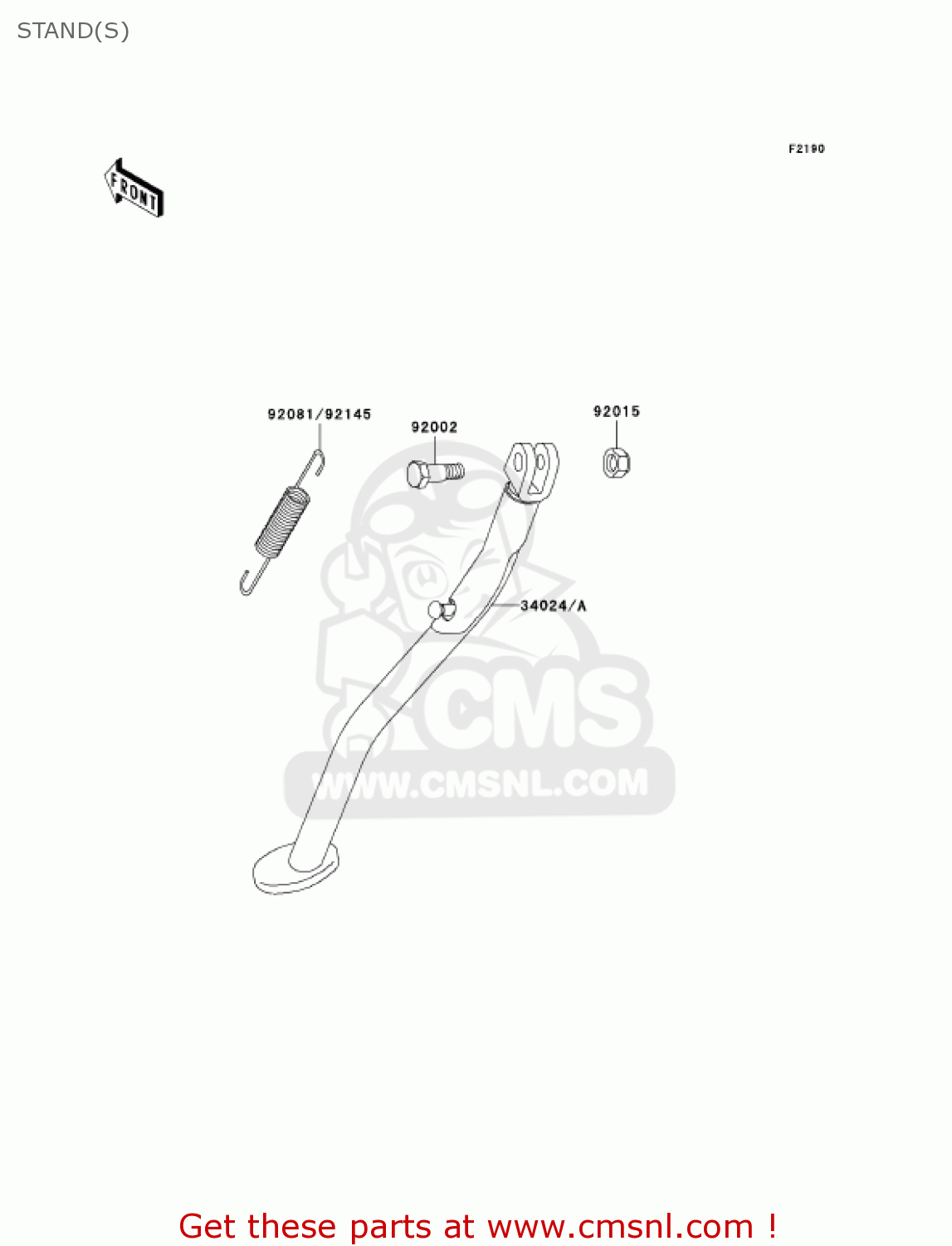 STAND(S) KLX300A7 KLX300R 2002 USA CALIFORNIA CANADA
