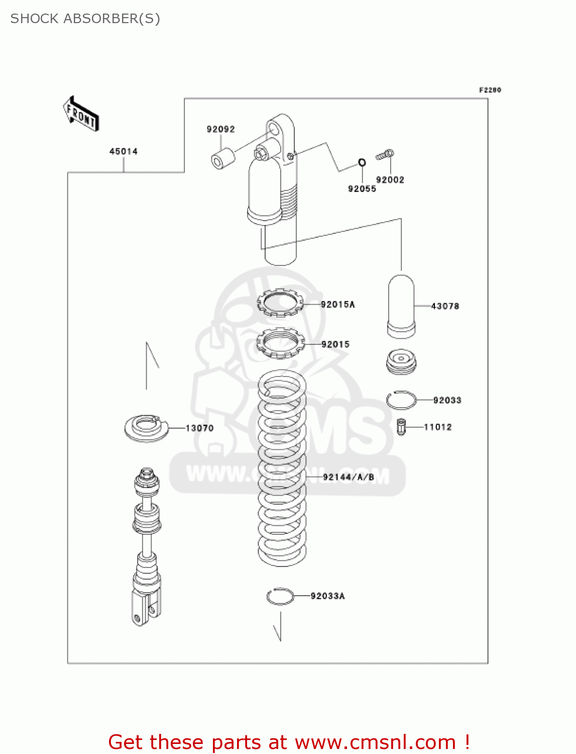 SHOCK ABSORBER(S) KLX300A7 KLX300R 2002 USA CALIFORNIA CANADA