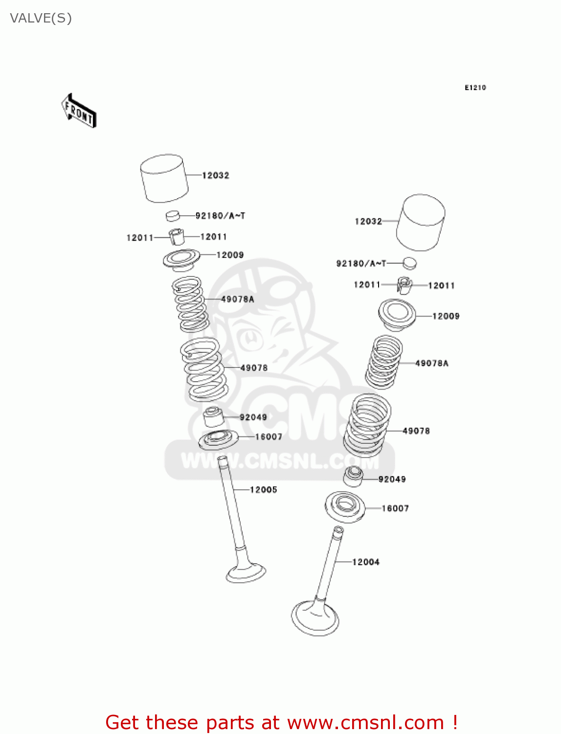 VALVE(S) KLX300A7 KLX300R 2002 USA CALIFORNIA CANADA