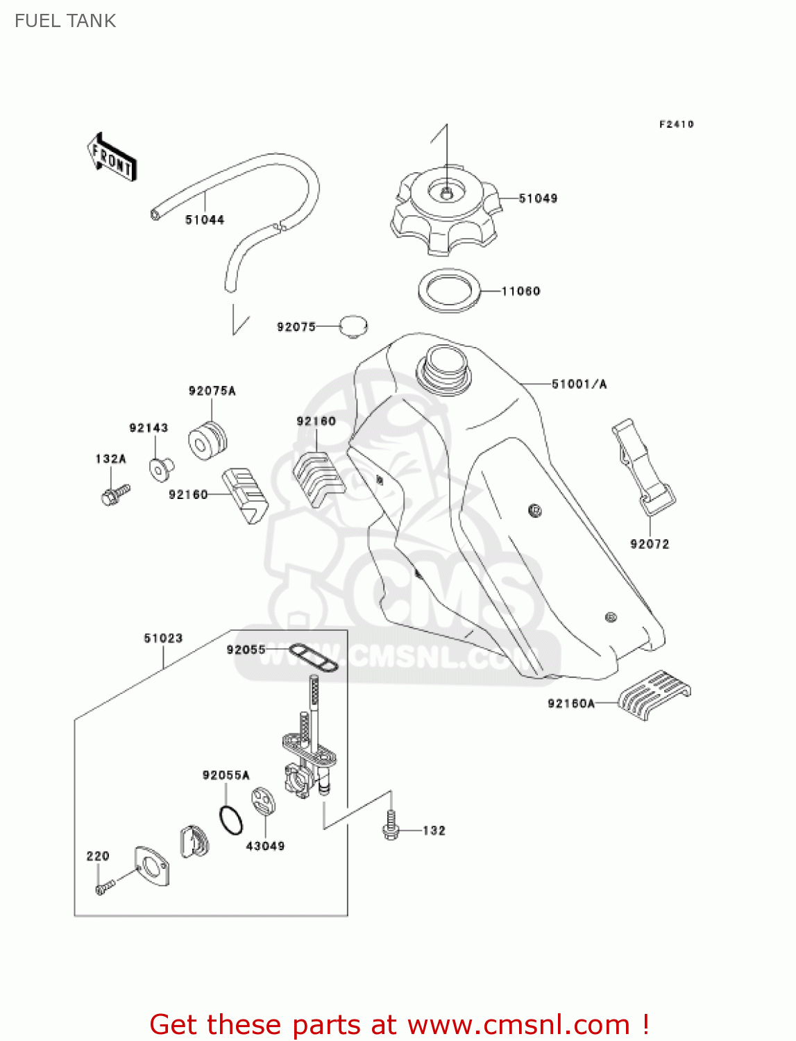 FUEL TANK KLX300A7 KLX300R 2002 USA CALIFORNIA CANADA