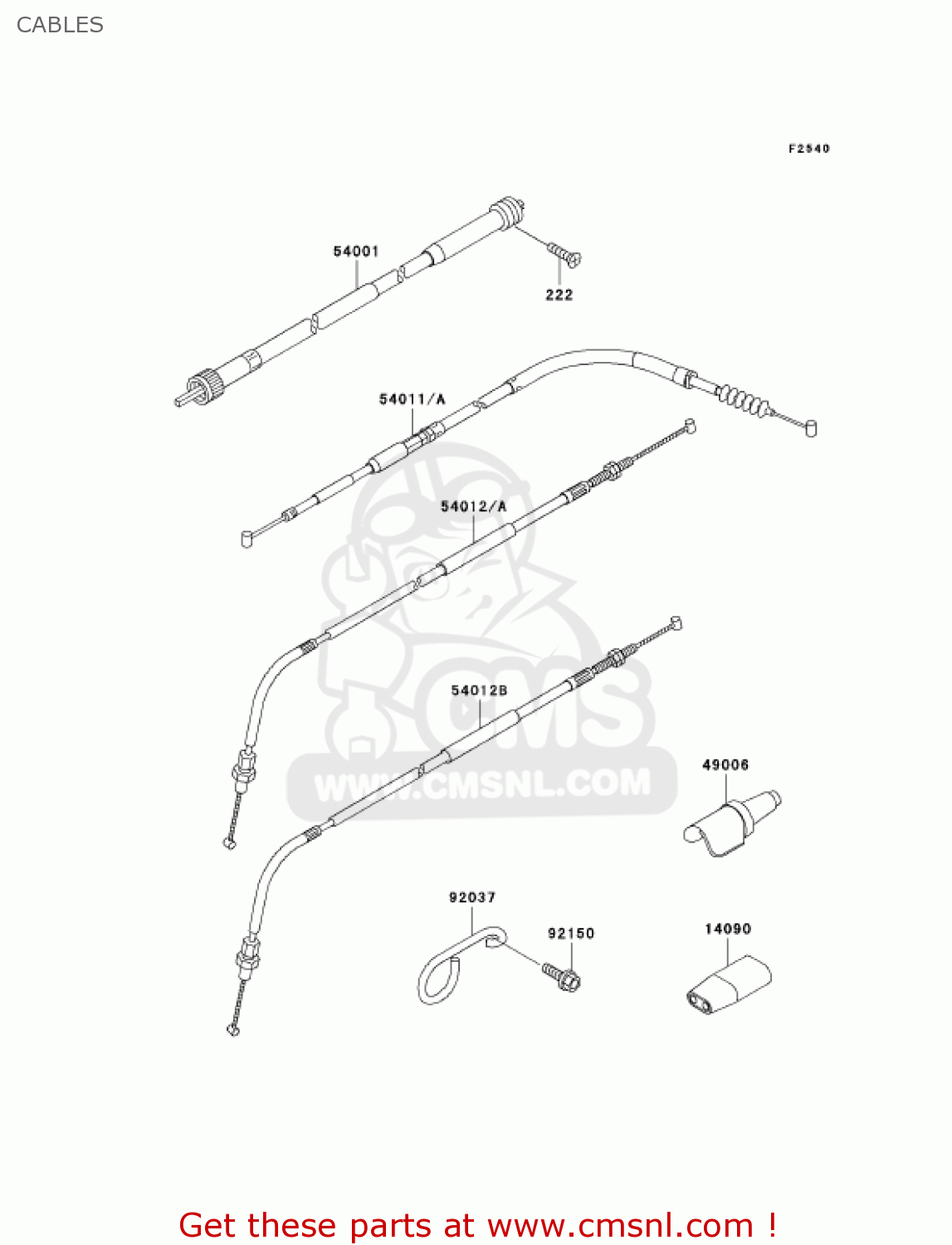 CABLES KLX300A7 KLX300R 2002 USA CALIFORNIA CANADA
