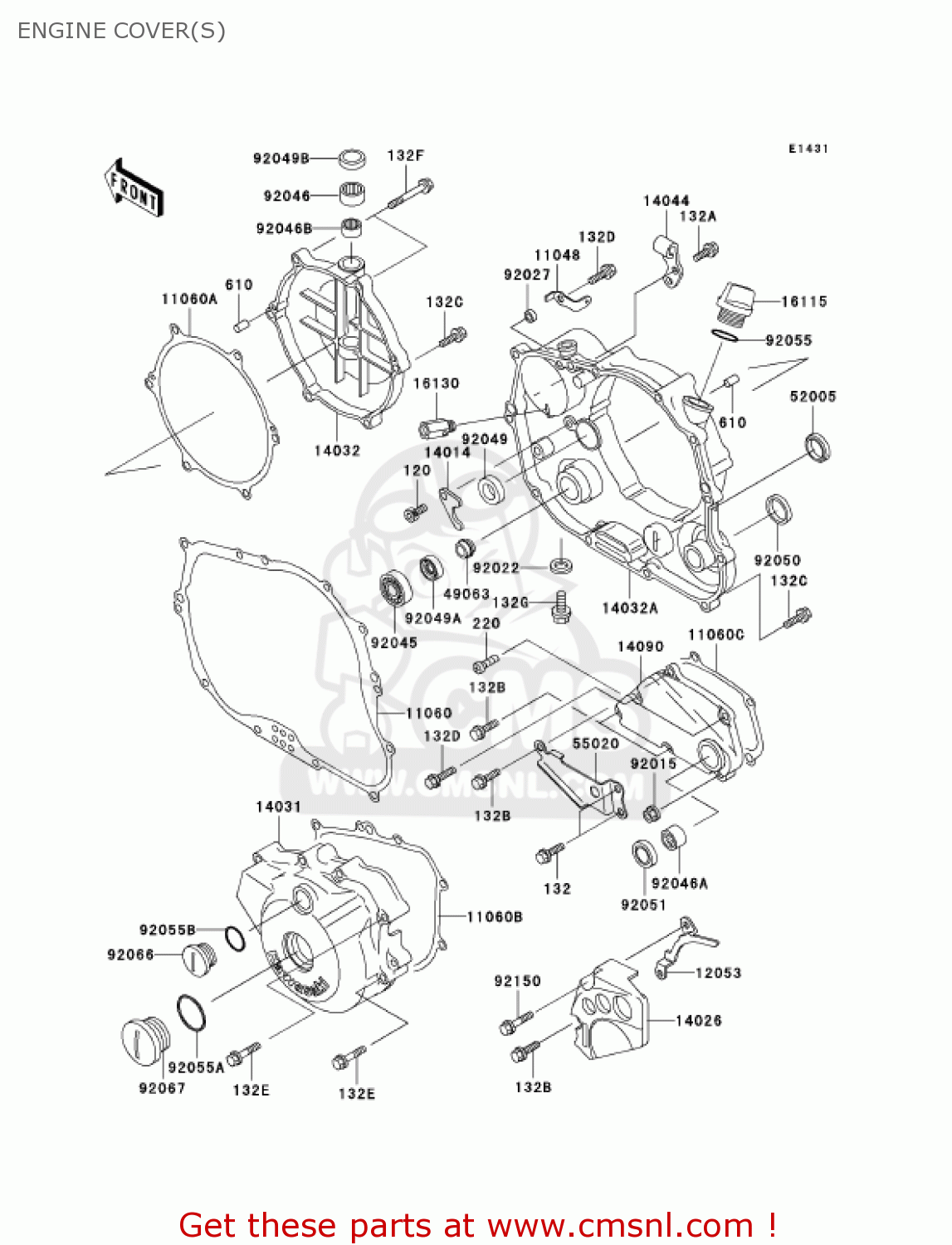 ENGINE COVER(S) KLX300A7 KLX300R 2002 USA CALIFORNIA CANADA