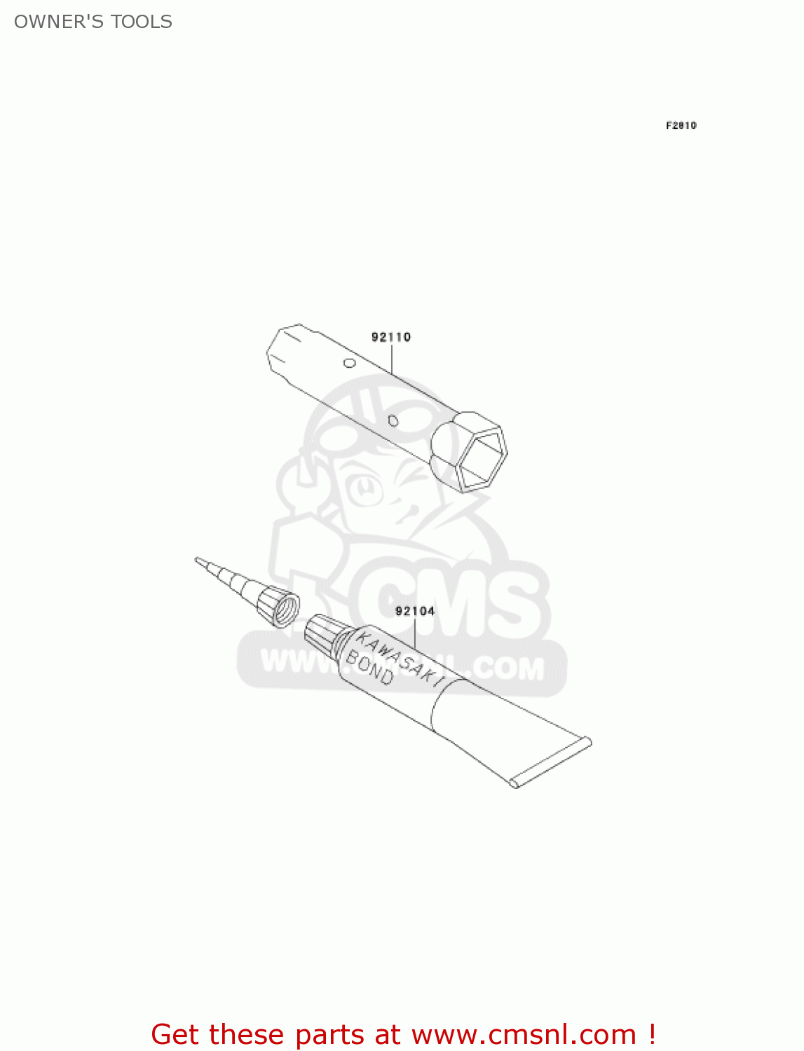 OWNER'S TOOLS KLX300A7 KLX300R 2002 USA CALIFORNIA CANADA