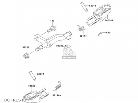 FOOTRESTS - KLX300A7 KLX300R 2002 USA CALIFORNIA CANADA