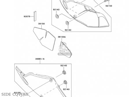 SIDE COVERS - KLX300A7 KLX300R 2002 USA CALIFORNIA CANADA