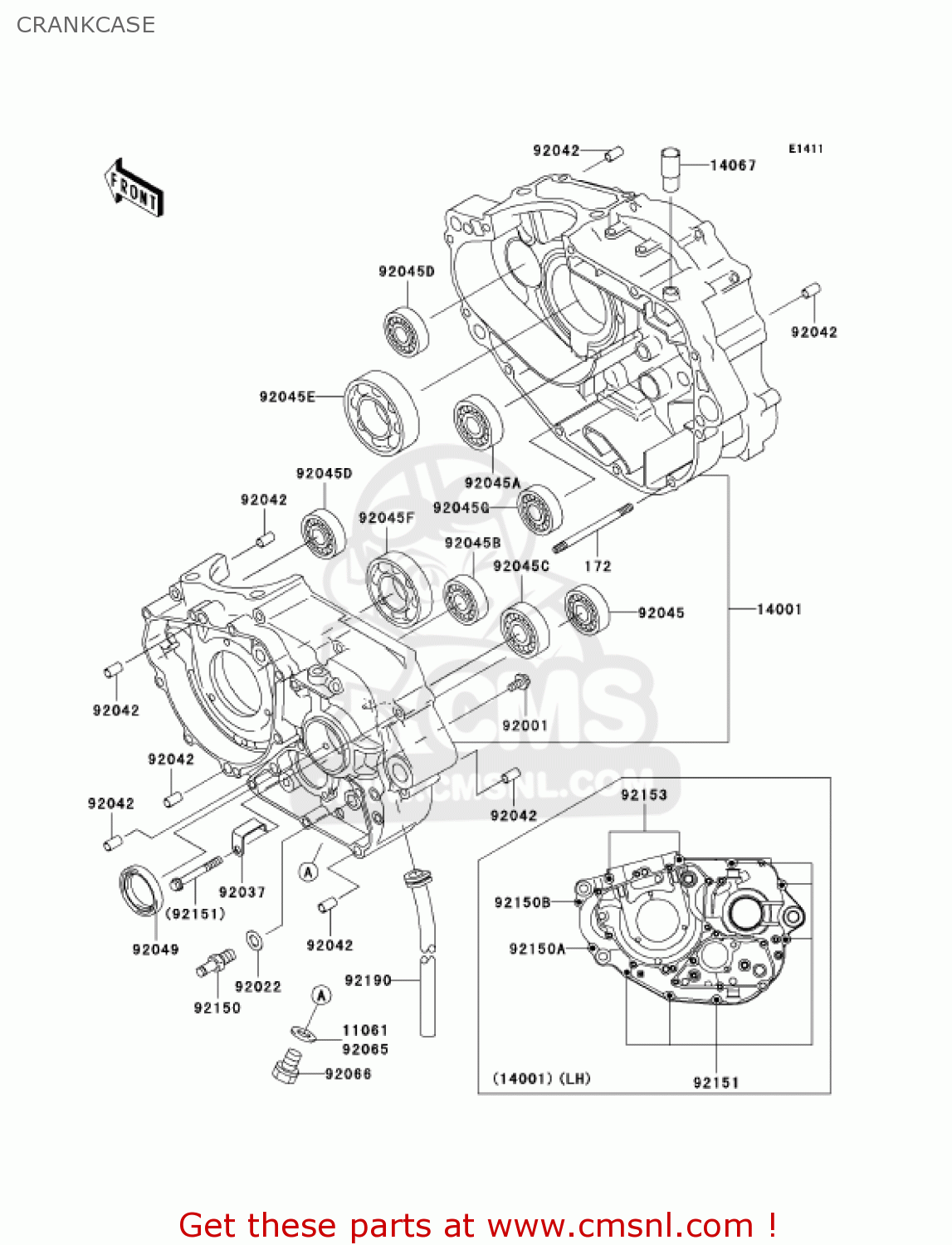 CRANKCASE KLX300A7F KLX300R 2007 USA CALIFORNIA CANADA