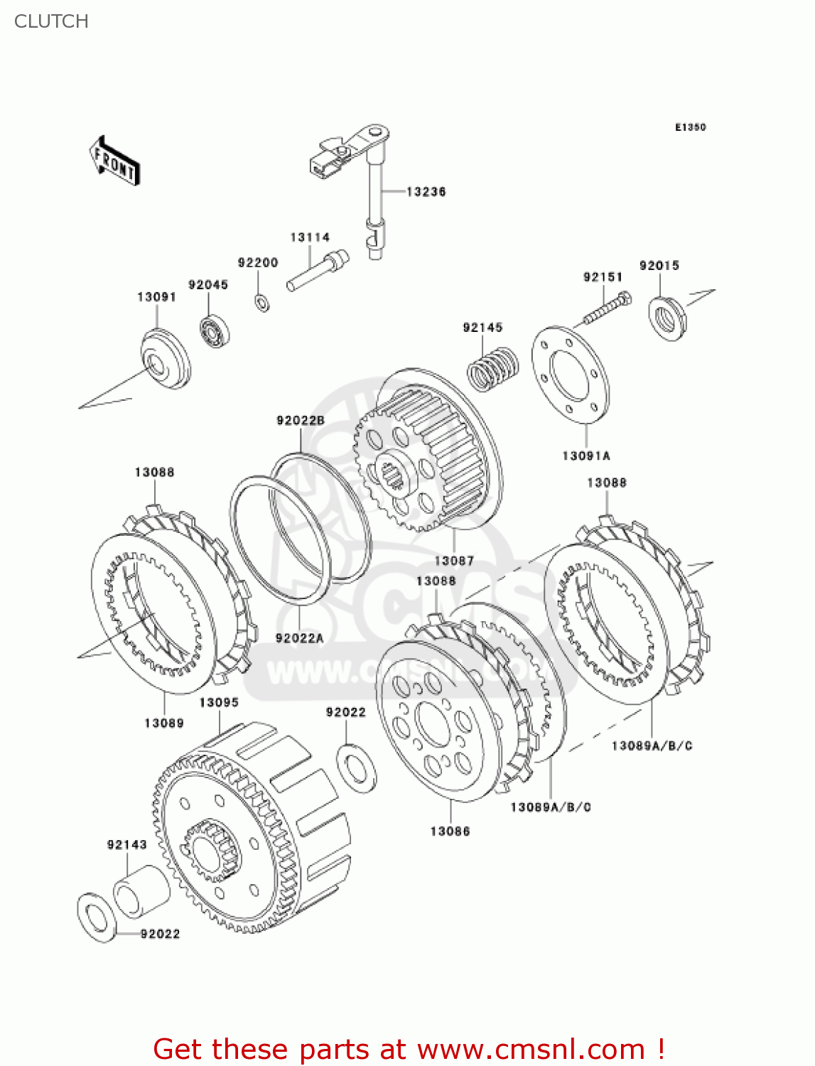 CLUTCH KLX300A7F KLX300R 2007 USA CALIFORNIA CANADA