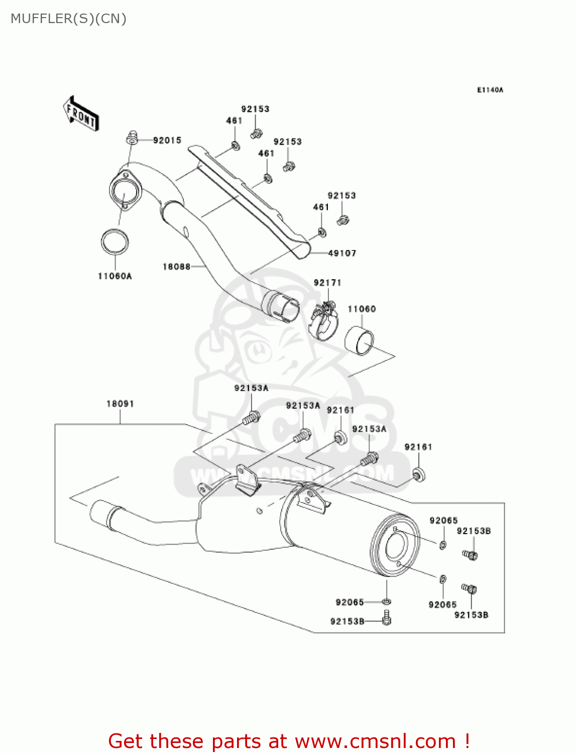 MUFFLER(S)(CN) KLX300A7F KLX300R 2007 USA CALIFORNIA CANADA