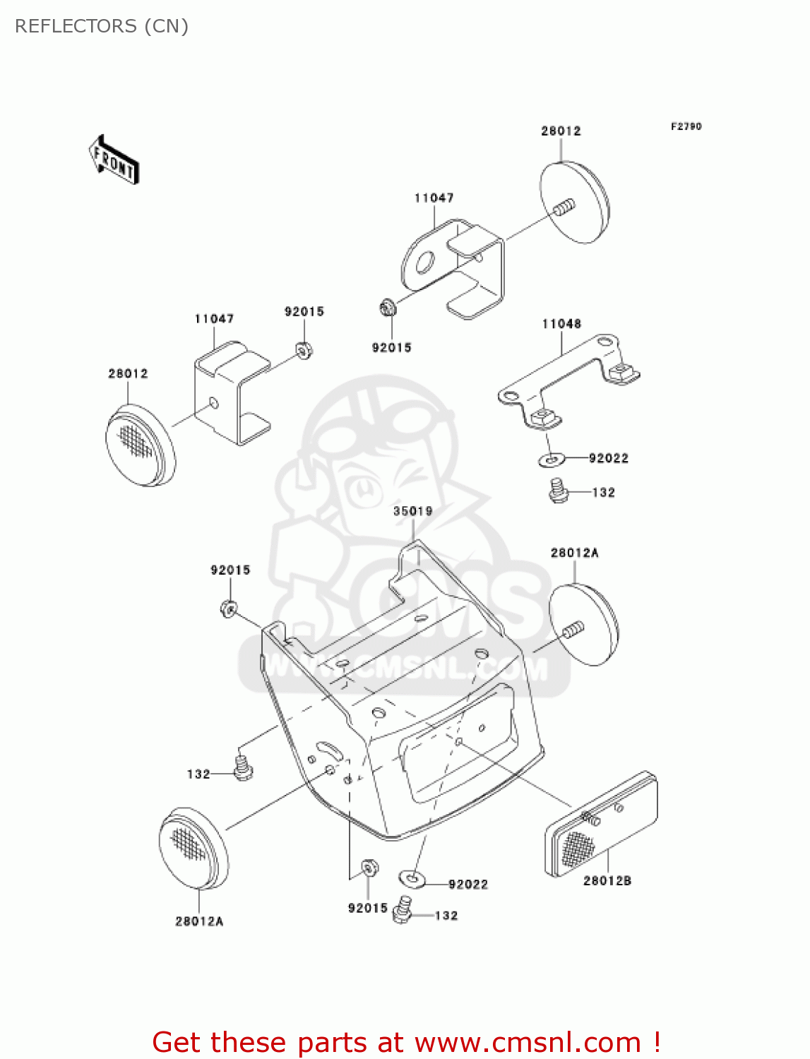 REFLECTORS (CN) KLX300A7F KLX300R 2007 USA CALIFORNIA CANADA