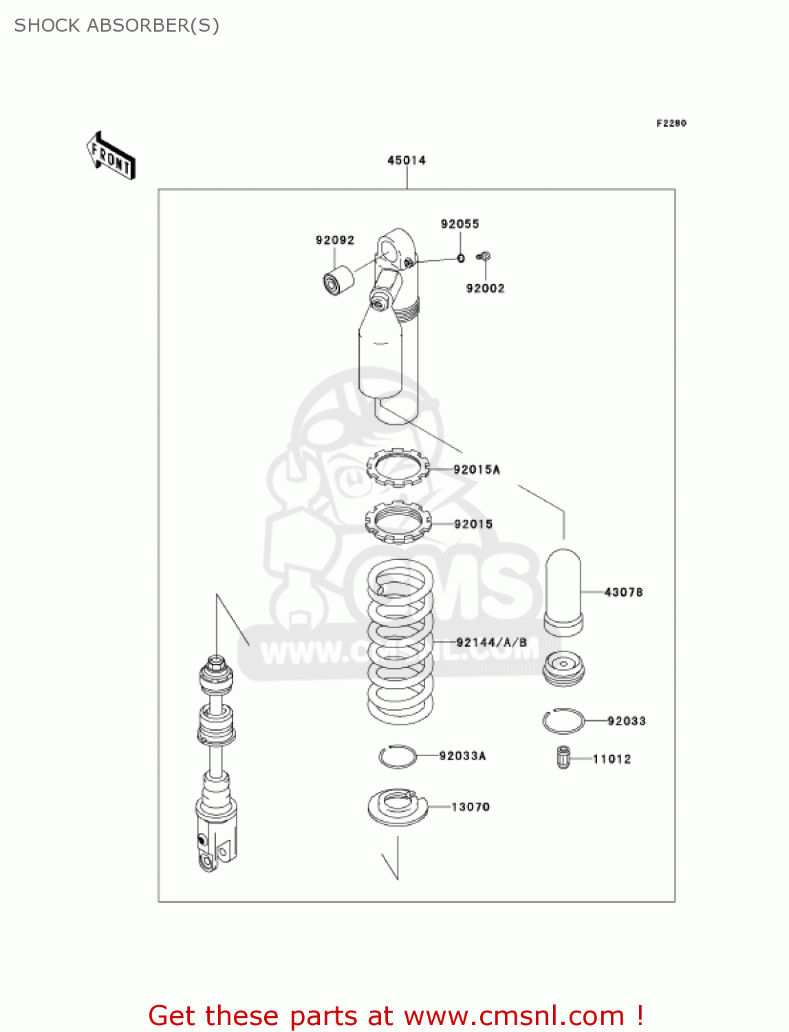 SHOCK ABSORBER(S) KLX300A7F KLX300R 2007 USA CALIFORNIA CANADA