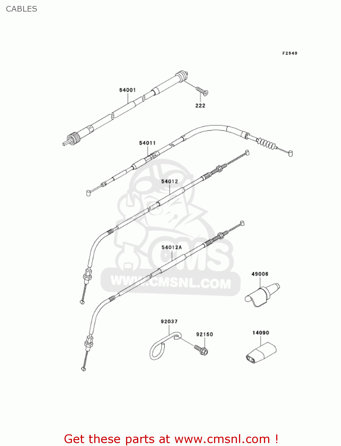 CABLES KLX300A7F KLX300R 2007 USA CALIFORNIA CANADA