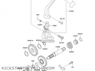 KICKSTARTER MECHANISM - KLX300A7F KLX300R 2007 USA CALIFORNIA CANADA