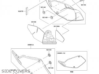 SIDE COVERS - KLX300A7F KLX300R 2007 USA CALIFORNIA CANADA