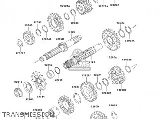 TRANSMISSION - KLX300A7F KLX300R 2007 USA CALIFORNIA CANADA