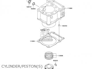 CYLINDER/PISTON(S) - KLX300A7F KLX300R 2007 USA CALIFORNIA CANADA