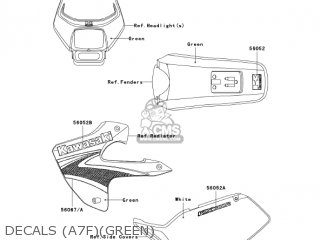 DECALS (A7F)(GREEN) - KLX300A7F KLX300R 2007 USA CALIFORNIA CANADA
