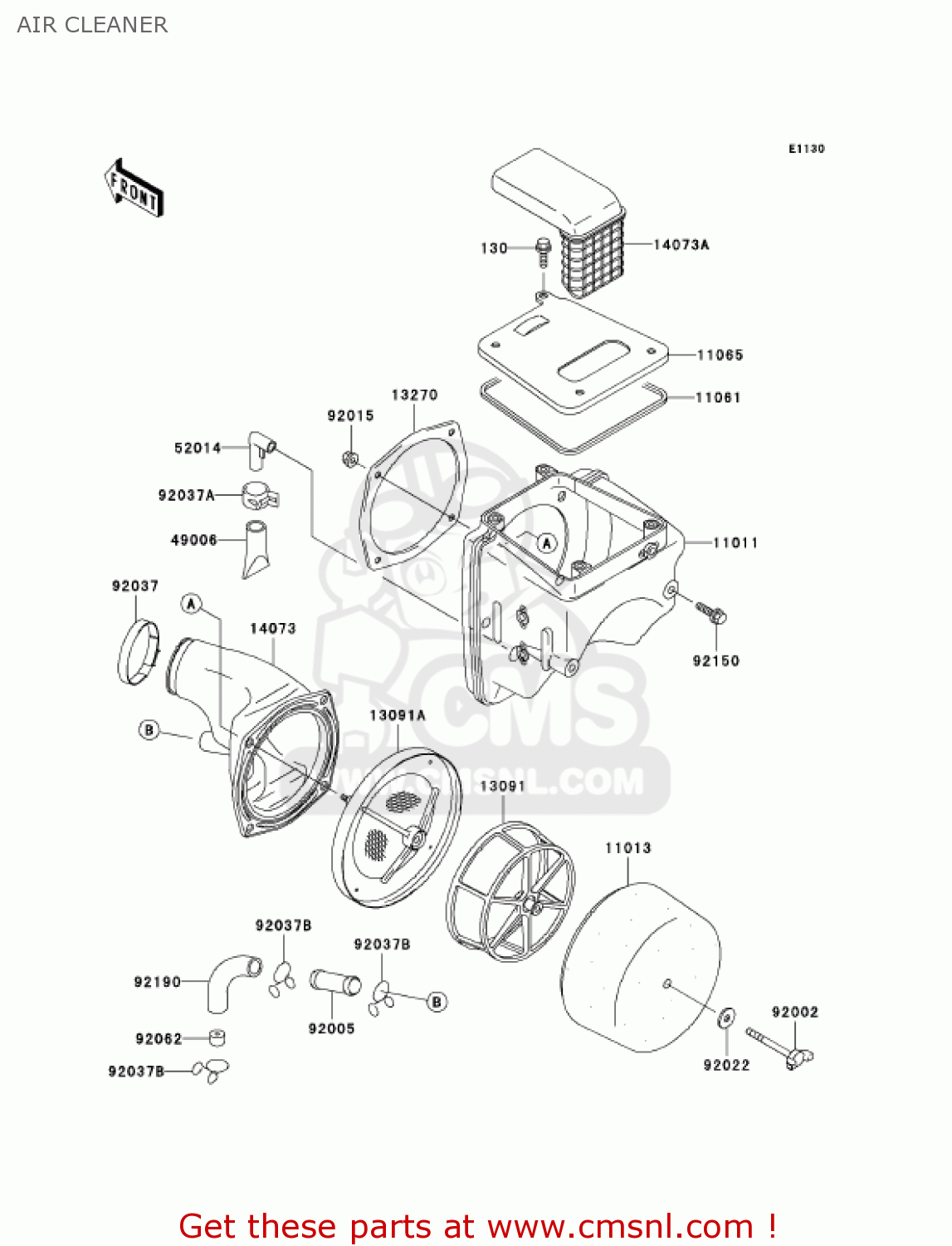 AIR CLEANER KLX300A8 KLX300R 2003 USA CALIFORNIA CANADA