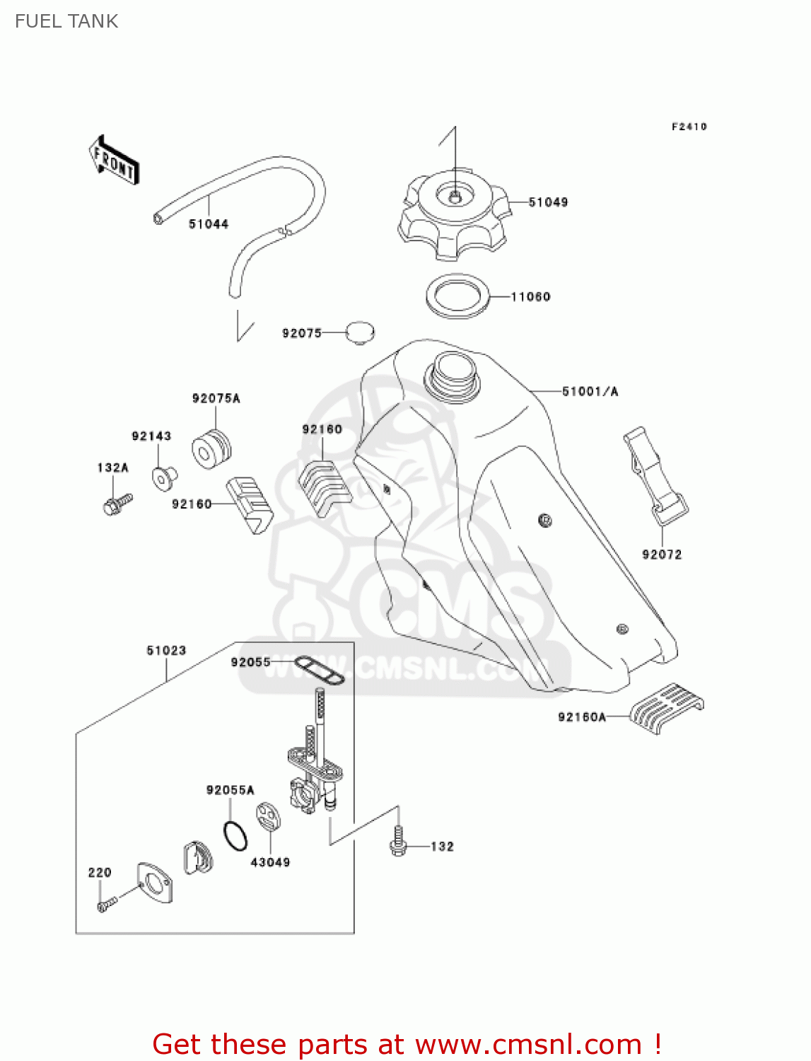 FUEL TANK KLX300A8 KLX300R 2003 USA CALIFORNIA CANADA