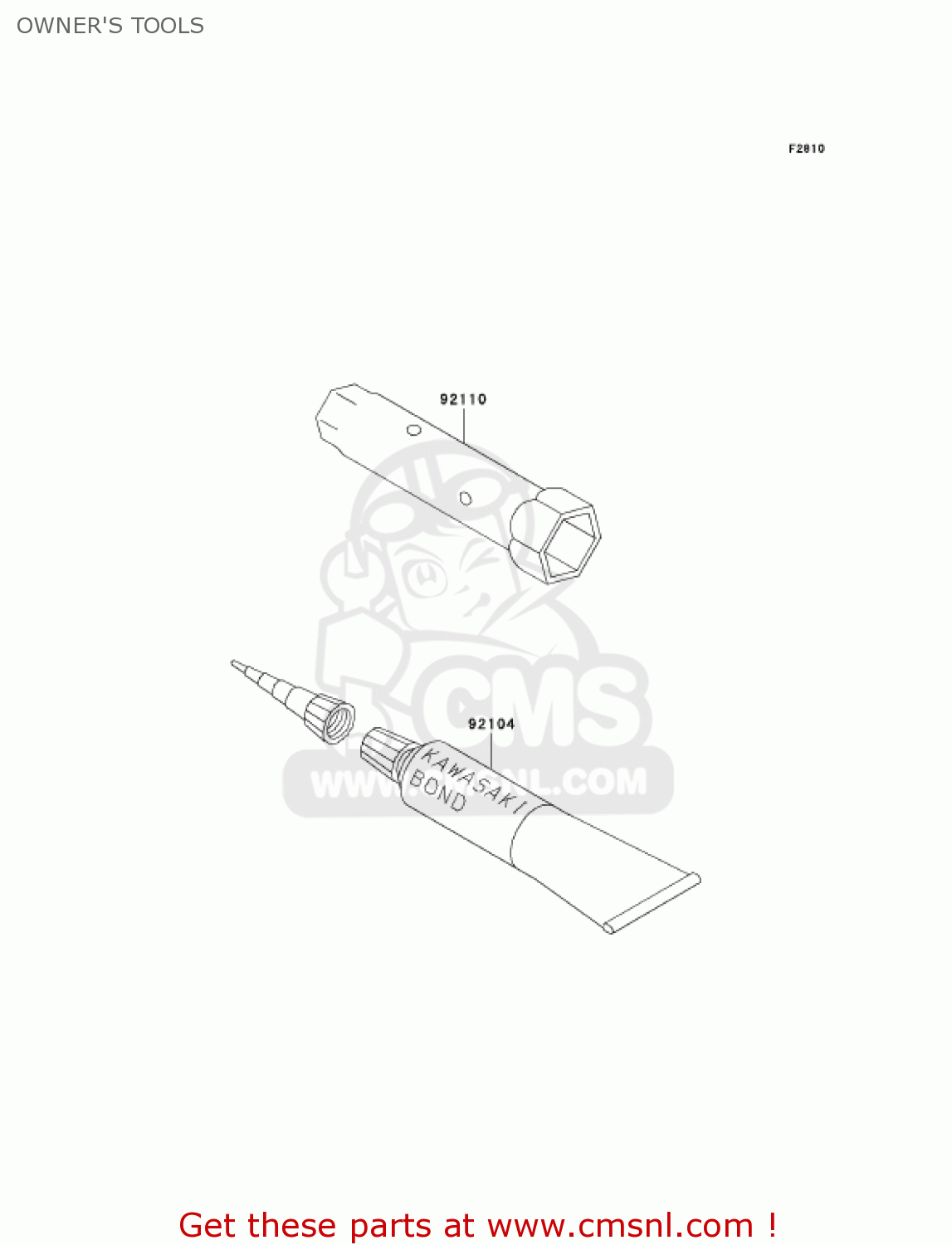 OWNER'S TOOLS KLX300A8 KLX300R 2003 USA CALIFORNIA CANADA
